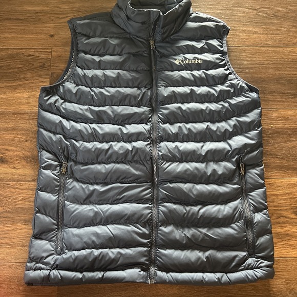 Columbia Down Insulated Men's Puffer Vest L Navy/Gray - Picture 1 of 6